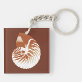 ノーチラスの貝殻 – ココアブラウンと白 キーホルダー (裏面)
