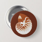 ノーチラスの貝殻 – ココアブラウンと白 缶バッジ (正面&裏面)