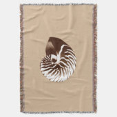 ノーチラスの貝殻 – 茶色、白、ベージュ スローブランケット (正面縦)