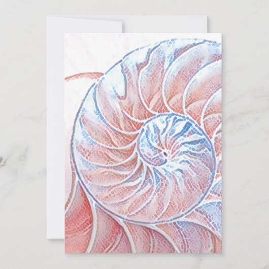 ノーチラス貝殻の貝殻フィボナッチはピンクを旋回する サンキューカード (正面)