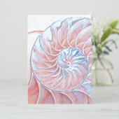 ノーチラス貝殻の貝殻フィボナッチはピンクを旋回する サンキューカード (スタンド正面)