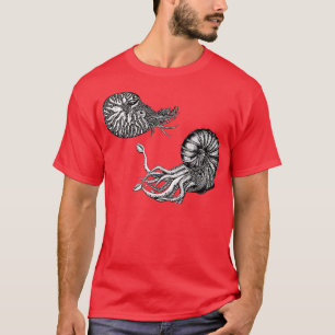 ノーチラス・アンモン岩イラストレーション Tシャツ