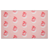 ノーチラス·シェル-珊瑚色と白 ファブリック (ファットクウォーター)