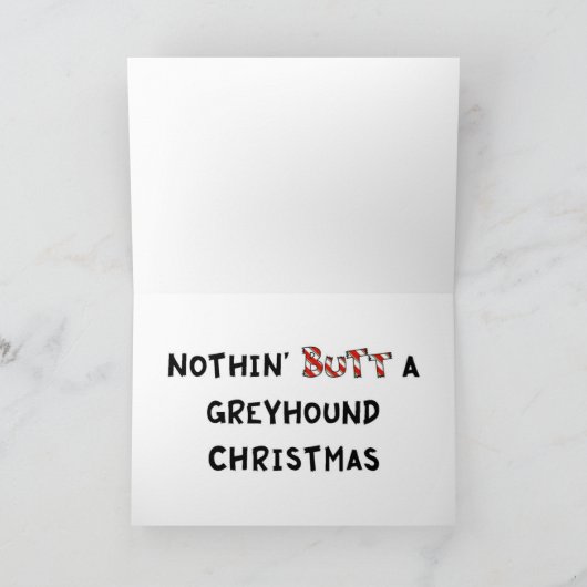 ノーチンお尻グレイハウンドのクリスマス シーズンカード (内部)