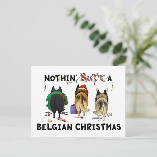 ノーチンお尻ベルギーのクリスマス シーズンポストカード (スタンド正面)