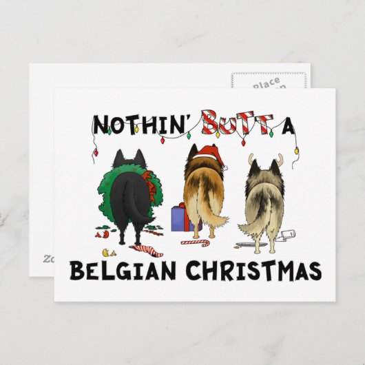 ノーチンお尻ベルギーのクリスマス シーズンポストカード (正面/裏面)