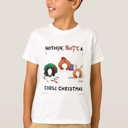 ノーチンお尻Aコルギクリスマス Tシャツ (正面)