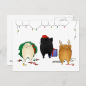 ノーチンお尻Aポメラニア犬クリスマス シーズンポストカード (正面/裏面)