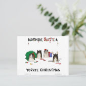 ノーチンお尻Aヨークシャーテリアクリスマス シーズンポストカード (スタンド正面)