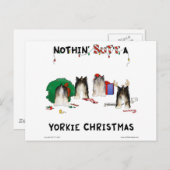 ノーチンお尻Aヨークシャーテリアクリスマス シーズンポストカード (正面/裏面)