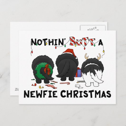 ノーチンのお尻は新しいクリスマス シーズンポストカード (正面/裏面)