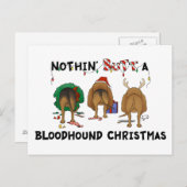 ノーチンのお尻ブラッドハウンドのクリスマス シーズンポストカード (正面/裏面)