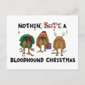 ノーチンのお尻ブラッドハウンドのクリスマス シーズンポストカード (正面)