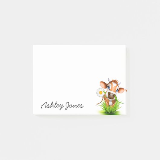 ノーツを使った田舎の牛 ポストイット (正面)