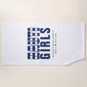 ノーティーガールズホワイトバチェロレッテパーティー ビーチタオル (正面)