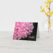 ノーテカード「ピンクアジサイ/こんにちは」 カード (黄色い花)