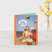 ノーテカード – 誕生日よ。ボールを持って。 カード (黄色い花)