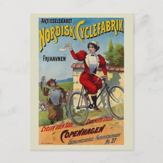 ノーディスクサイクルファブリクオランダヴィンテージポスター1899 ポストカード (正面)