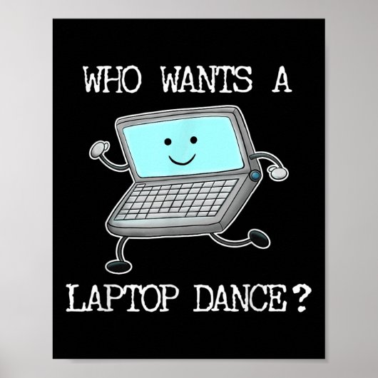 ノートおもしろいPCダンス踊りコンピュータパン引用文おもしろい ポスター (正面)