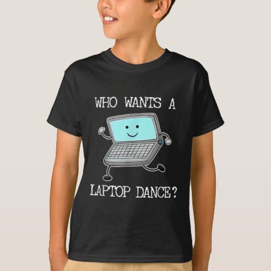 ノートおもしろいPCダンス踊りコンピュータパン引用文おもしろい Tシャツ (正面)