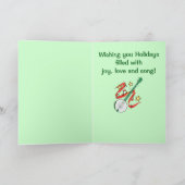 ノートおよび星が付いている休日のウクレレ シーズンカード (内部)