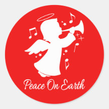 ノートが付いているトランペットを吹く天使