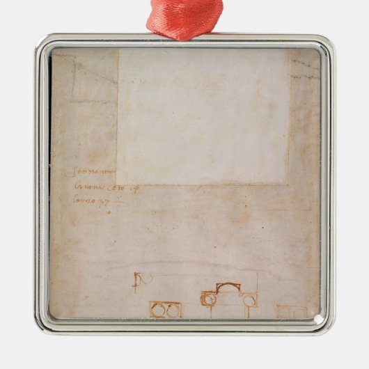 ノートが付いている建築勉強 メタルオーナメント (正面)