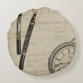 ノートとの万年筆そしてWatchface ラウンドクッション (裏面)