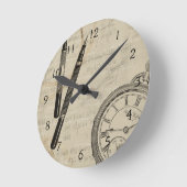 ノートとの万年筆そしてWatchface ラウンド壁時計 (傾斜)