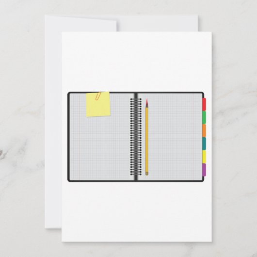 ノートと鉛筆を開く 招待状 (正面)