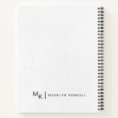 ノートと音楽スクリプモダントのモノグラムホワイト ノートブック (裏面)