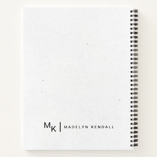 ノートと音楽スクリプモダントのモノグラムホワイト ノートブック (裏面)