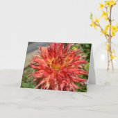 ノートにオレンジ色のダリア カード (黄色い花)