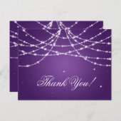 ノートのきらめくなひもの紫色ありがとう ポストカード (正面/裏面)