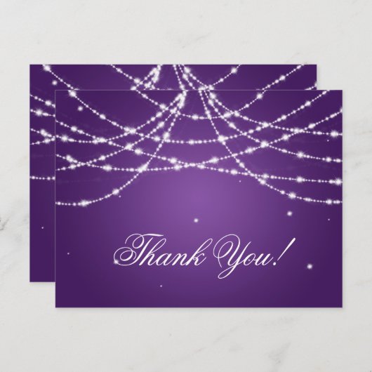 ノートのきらめくなひもの紫色ありがとう ポストカード (正面/裏面)