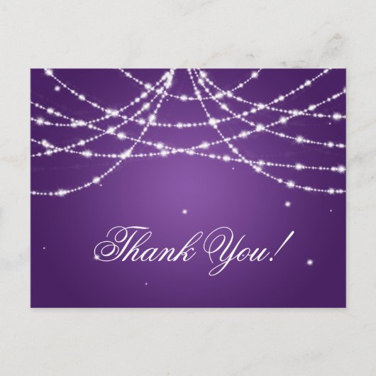 ノートのきらめくなひもの紫色ありがとう ポストカード (正面)