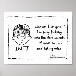ノートのプリントを取るINFJ ポスター