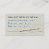 ノートのページの名刺 名刺 (裏面)