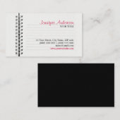 ノートのページの教育産業カード 名刺 (正面/裏面)