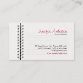 ノートのページの教育産業カード 名刺 (正面)