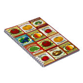 ノートのヴィンテージのレトロの缶詰のフルーツの野菜のラベル ノートブック (右側)