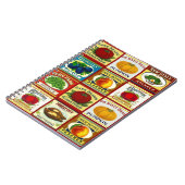 ノートのヴィンテージのレトロの缶詰のフルーツの野菜のラベル ノートブック (左側)