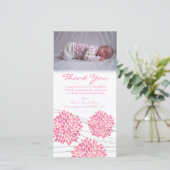 ノートの女の赤ちゃんの写真のカスタムのテンプレートありがとう サンキューカード (スタンド正面)