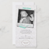 ノートの男の赤ちゃんの青いWashiテープありがとう サンキューカード (正面)