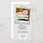 ノートの男の赤ちゃんの青いWashiテープありがとう サンキューカード (正面/裏面)