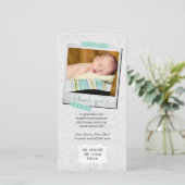 ノートの男の赤ちゃんの青いWashiテープありがとう サンキューカード (スタンド正面)