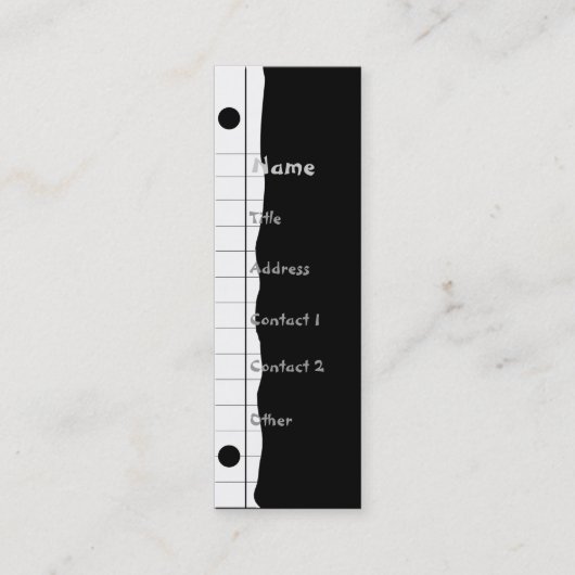 ノートの端 スキニー名刺 (正面)