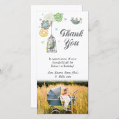 ノートの第1誕生日の女の子のテンプレートありがとう サンキューカード (正面/裏面)