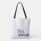 ノートの紙はペーパー先生のトートバックのギフトを並べました トートバッグ (裏面)