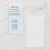 ノートの紙 名刺 (正面/裏面)